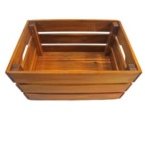 13071 - Basket Acacia Wood Natural Colour