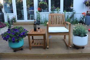 21181 - Santorini Set with Cushion Acacia Wood Natural Colour