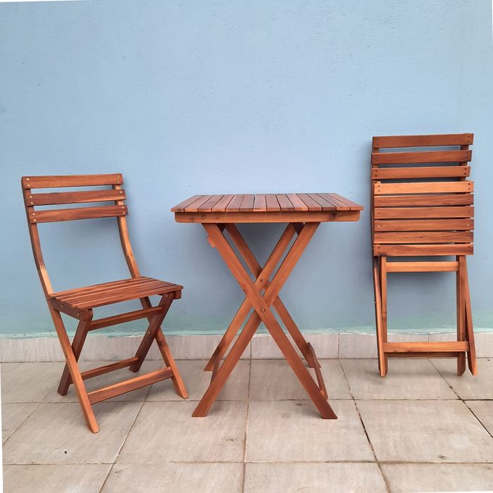 44791 - Bistro Set Acacia Wood Natural Colour