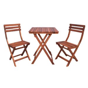44791 - Bistro Set Acacia Wood Natural Colour