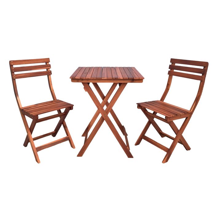 44791 - Bistro Set Acacia Wood Natural Colour