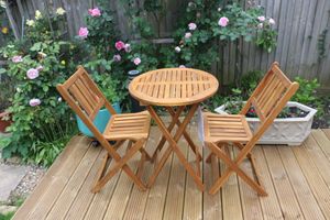 44811 - Bistro Set Acacia Wood Natural Colour