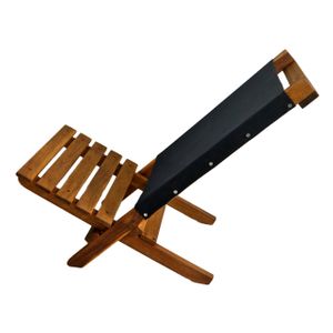 180811 - Relax Chair Acacia Wood with Fabric Natural Colour