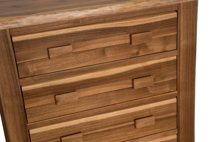 HDALETB4 - Acacia Live Edge Tallboy 4 Drawers