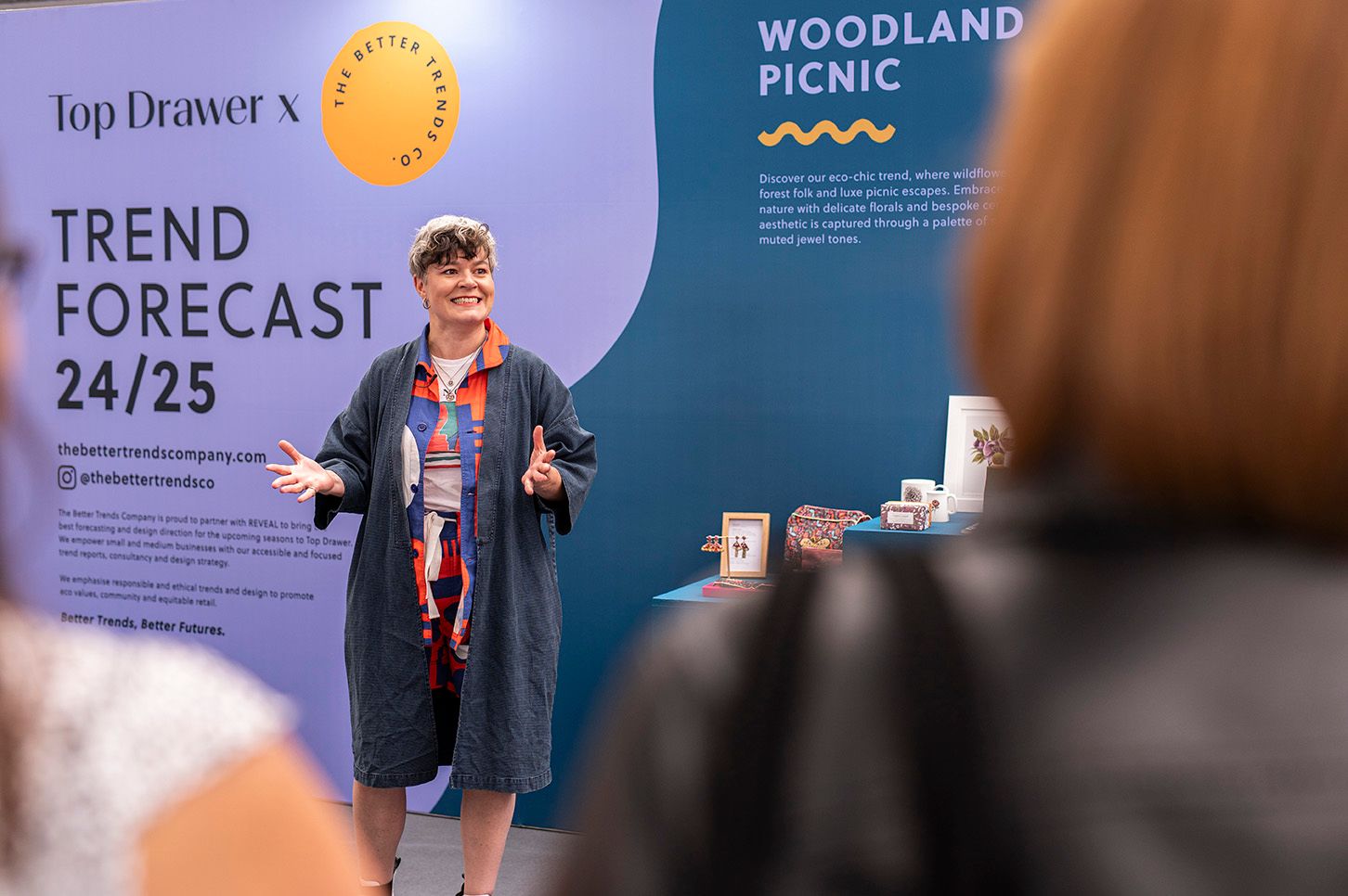 Louise Healy giving a trends talk