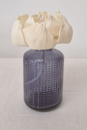 Natural Flower Reed and Vintage Glass Set