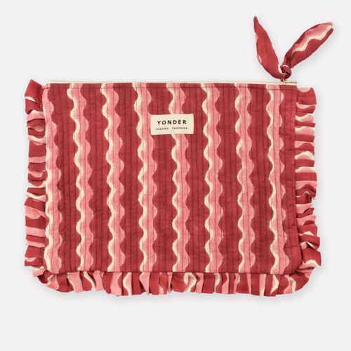 Quilted Frill Pouch | Whirly | Jam