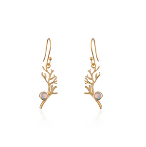 Gold vermeil seaweed drop earrings