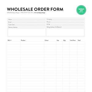 Wholesale Order Form