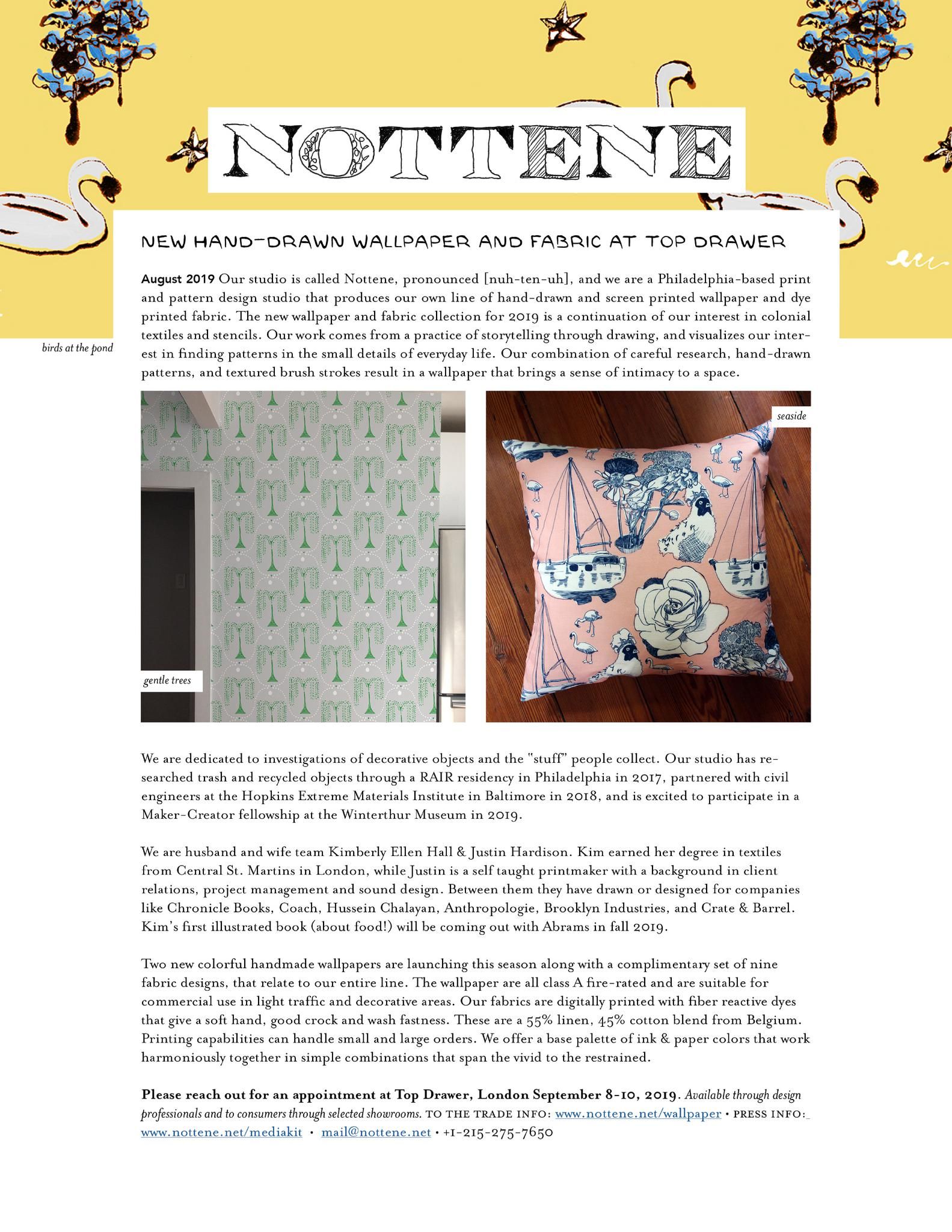 NOTTENE Hand:Drawn Wallpaper and Fabric at TOP DRAWER