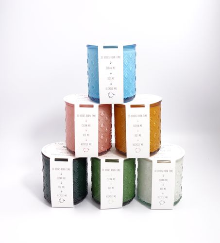 Light Touch candles in 100% recycled jar