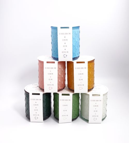Light Touch candles in 100% recycled jar