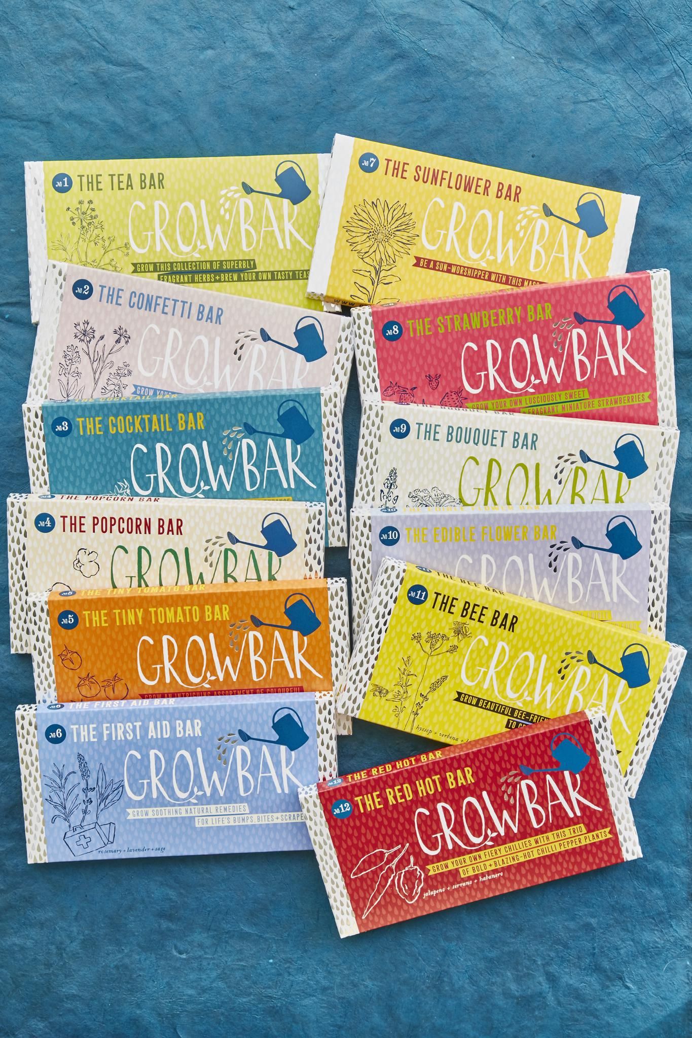 GROWBAR, AN ECO-FRIENDLY, EASY TO GROW COLLECTION OF FLOWERS, HERBS AND EDIBLES