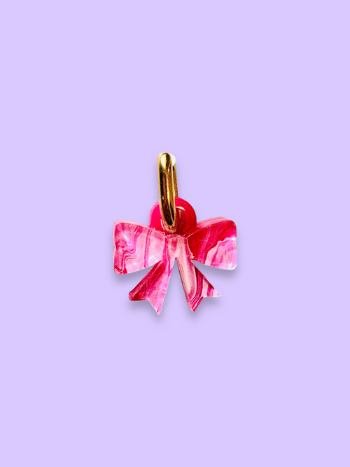 Pink acrylic bow charm