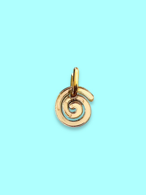 Gold swirl necklace charm / earring