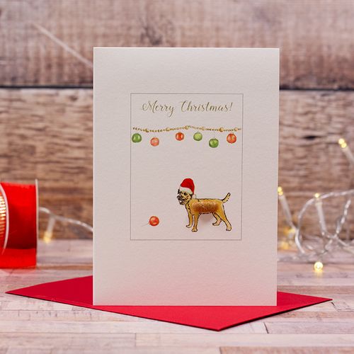 Border Terrier Christmas card