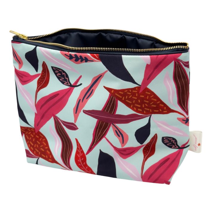 Palm Lily Toiletry Bag for Women Made in the UK