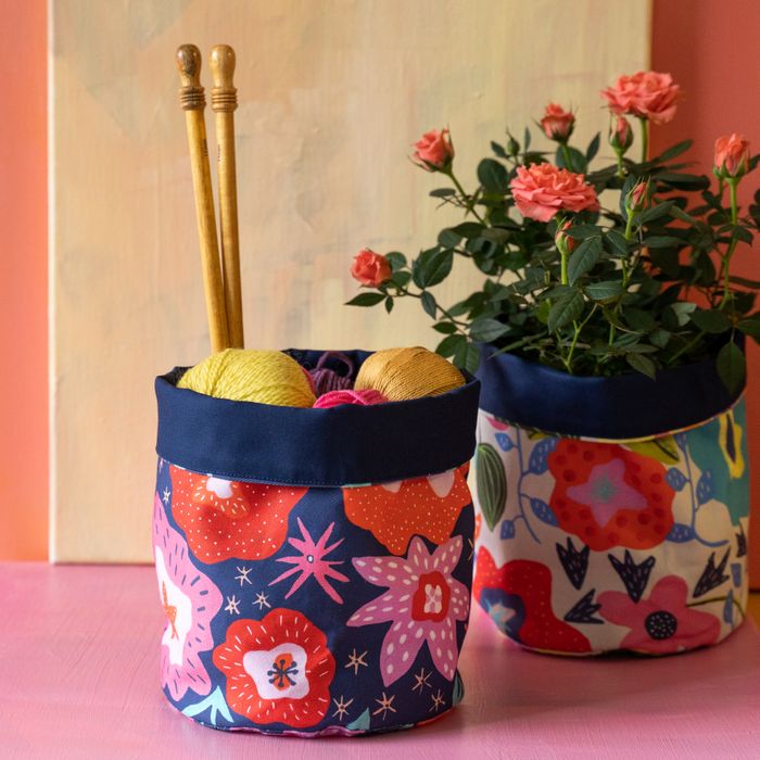 Midsummer Fabric Storage Bucket