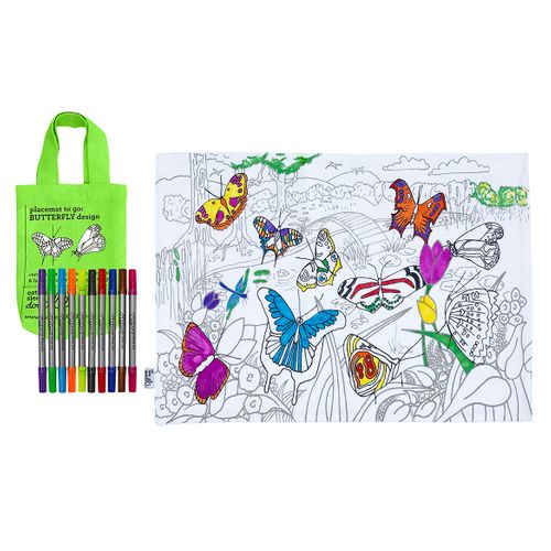 Colour-in Placemat to Go – Butterfly