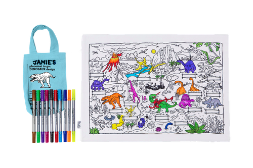 Colour-in Placemat to Go – Dinosaur