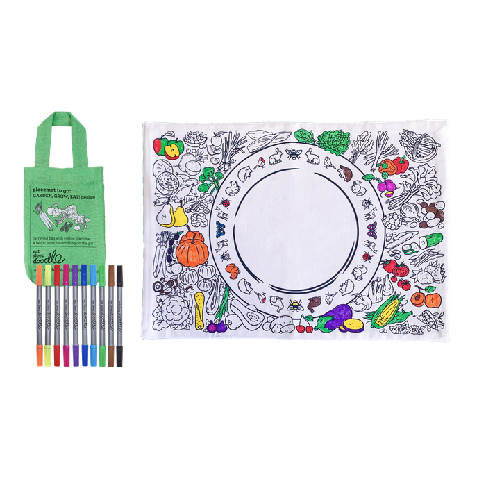 Colour-in Placemat to Go - Garden, Grow, Eat!
