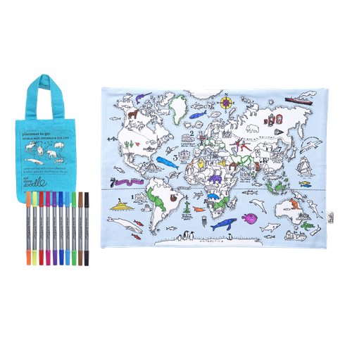 Colour-in Placemat to Go - World Map