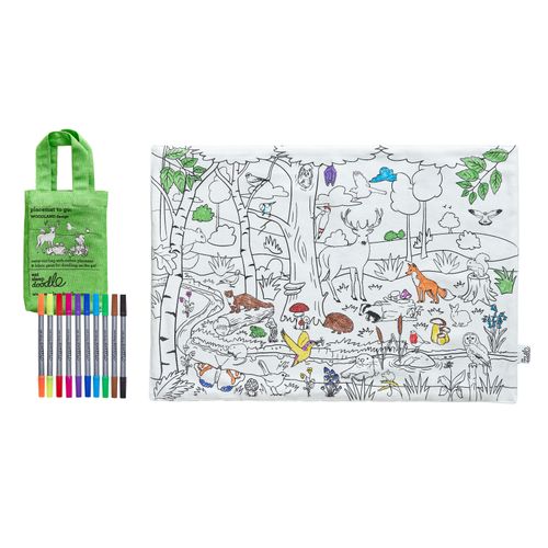 Colour-in Placemat to Go - Woodland