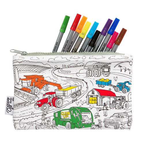 Colour-in Pencil Case – Cars, Trucks & Tractors
