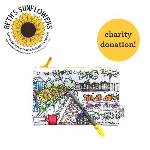 NEW: Colour-in Pencil Case – Sunflower (Charity)