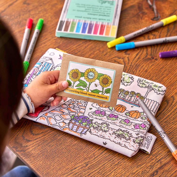 NEW: Colour-in Pencil Case – Sunflower (Charity)
