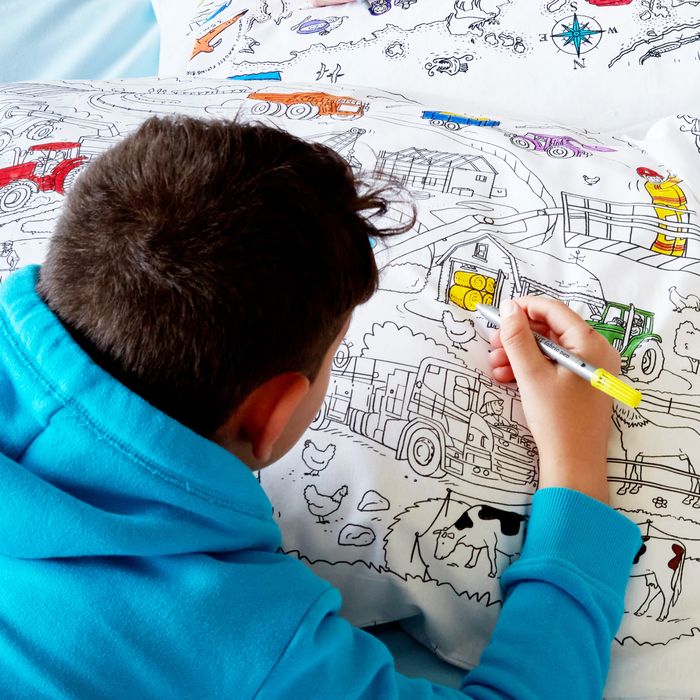 Colour-in Pillowcase – Cars, Trucks & Tractors