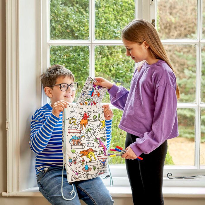 Colour-in Backpack – Dinosaur