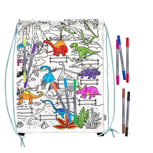 Colour-in Backpack – Dinosaur