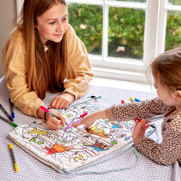Colour-in Backpack – Dinosaur