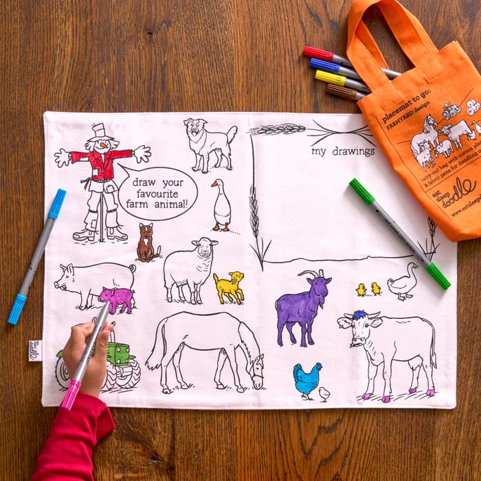 NEW: Colour-in Placemat - Farmyard