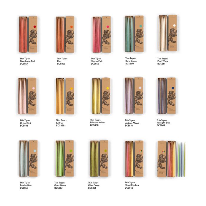 Thin Tall Colourful Eco Candles