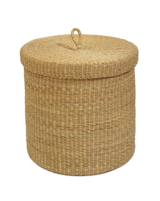 FALU: Lidded Laundry Basket | Log Basket | Storage Basket with Handles | Blanket Basket | Laundry Hamper