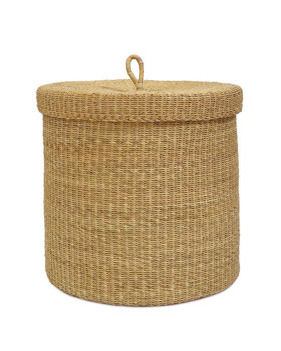 FALU: Lidded Laundry Basket | Log Basket | Storage Basket with Handles | Blanket Basket | Laundry Hamper