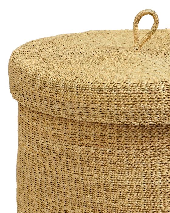 FALU: Lidded Laundry Basket | Log Basket | Storage Basket with Handles | Blanket Basket | Laundry Hamper