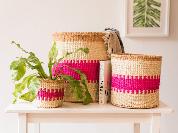 Striped Colourful Storage Baskets | Planter | Toy Basket | Desk Tidy