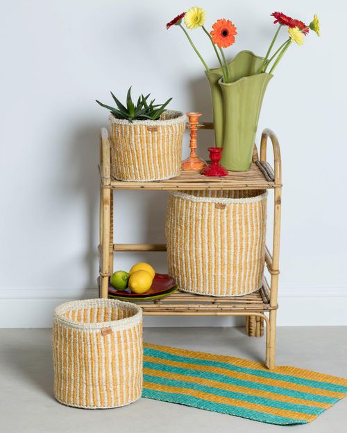 Striped Colourful Storage Baskets | Planter | Toy Basket | Desk Tidy