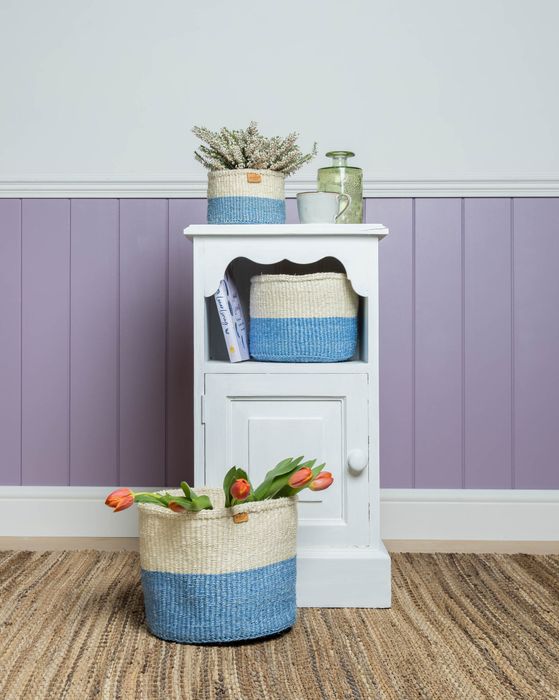 Colour Block Woven Basket 