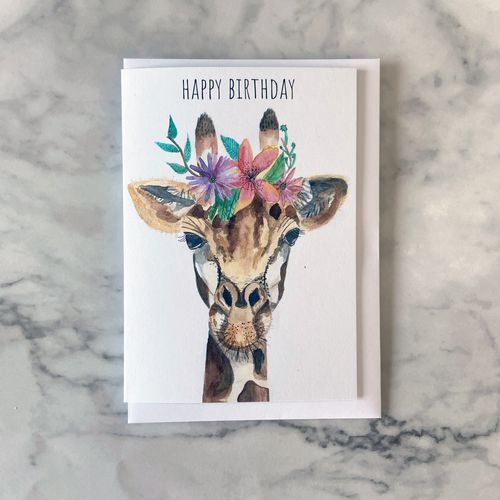 Giraffe Birthday Card