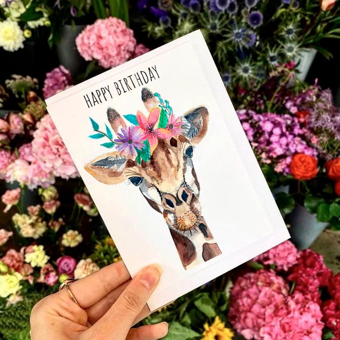 Giraffe Birthday Card