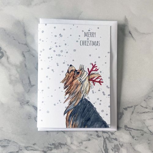 Yorkie Christmas Card