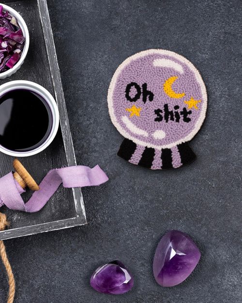 Punch Needle Coaster - Oh Shit