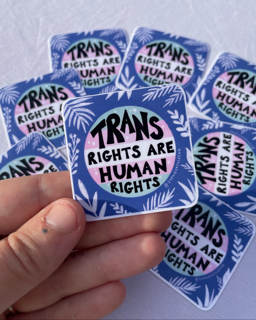 Trans rights sticker