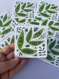 Take up space leaf sticker