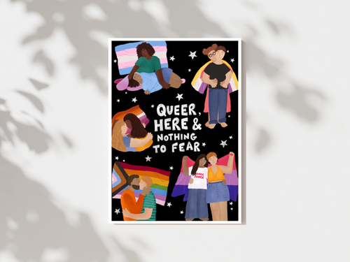 Queer and here print