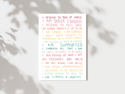 Queer affirmations print